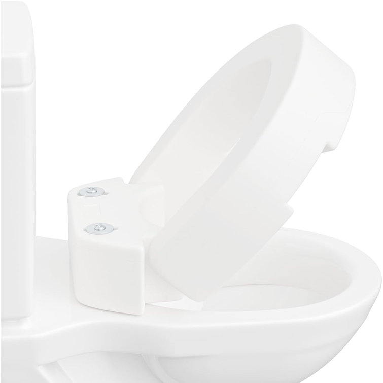HOSOM Round Toilet Seat Riser, Add 3 1/2" Height, Hinge Design & Anti
